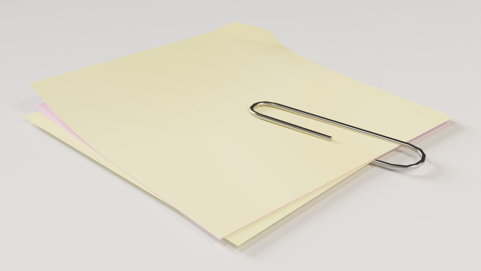 Coloured paper with paperclip Free low-poly 3D model_4