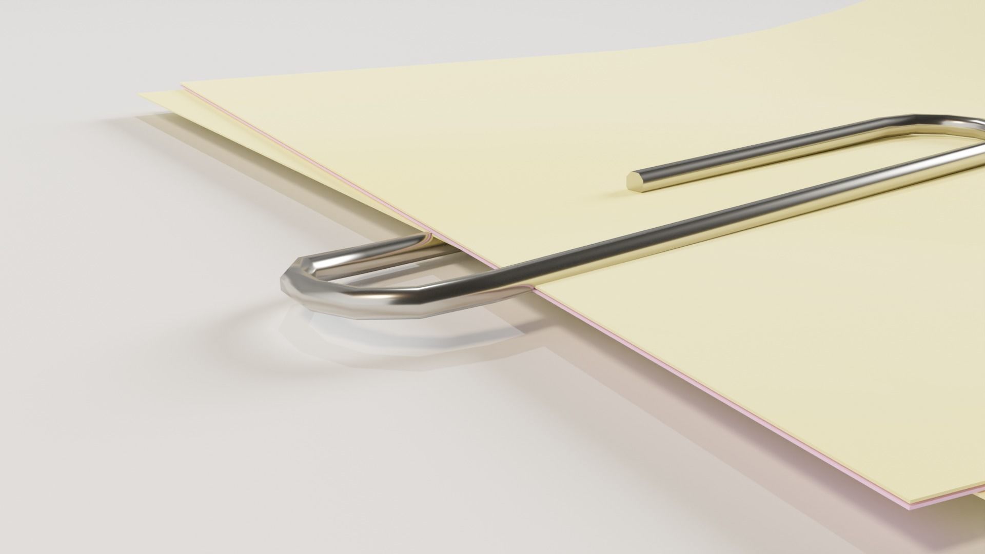 Coloured paper with paperclip Free low-poly 3D model_1