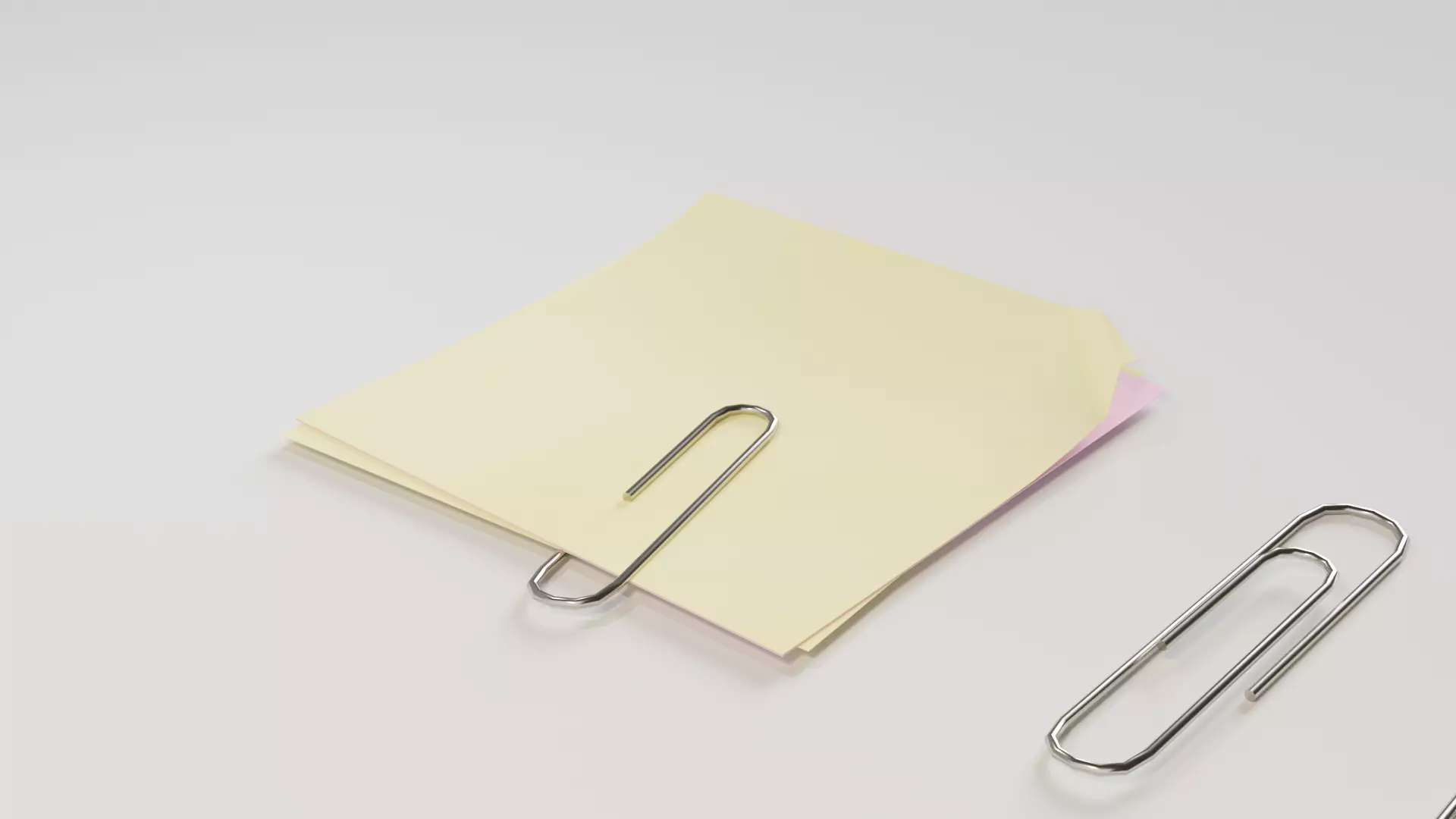 Coloured paper with paperclip Free low-poly 3D model_0