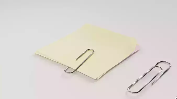 Coloured paper with paperclip