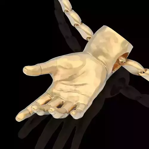 Hand pendant gold printable jewelry 3D model