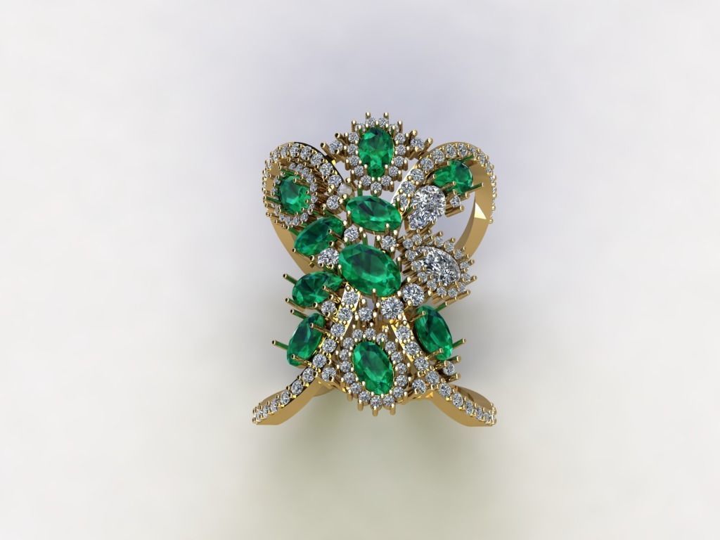 modern stone ring 3D print model_1