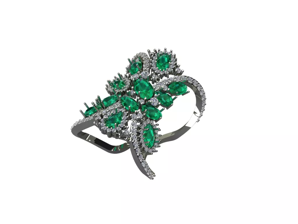 modern stone ring 3D print model_0