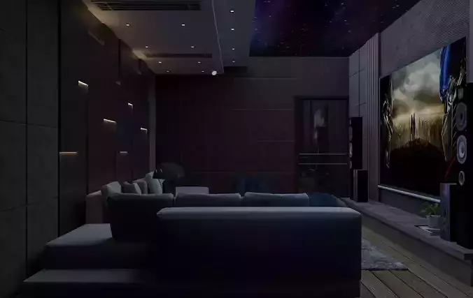 Home Cinema Room 3D Model 