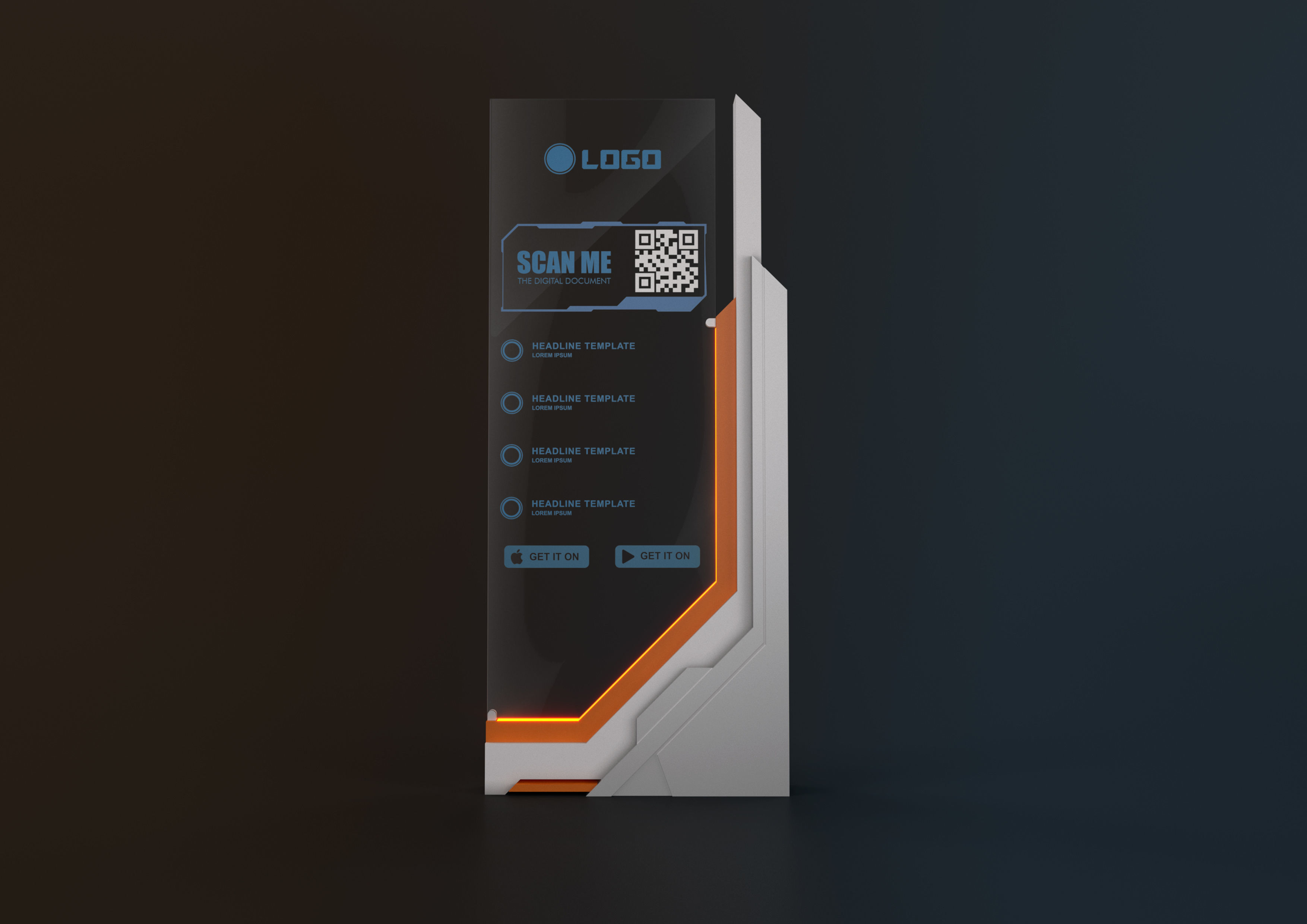 banner stand 3D model_2