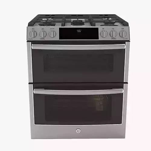 30 inch Slide In Front Control Double Oven Gas Convection Range 3D model