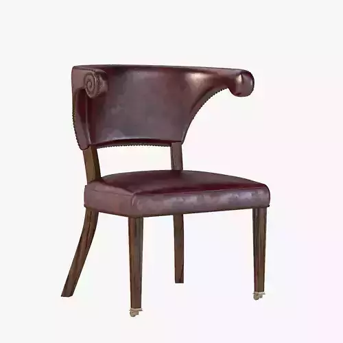 20th Century Sculptural Faux Leather Regency Chair 3D model