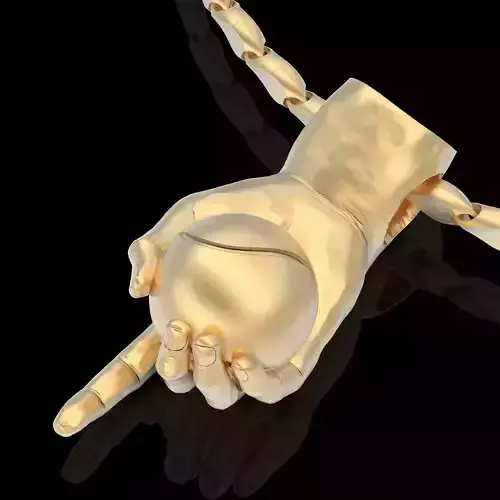 Hand and Tennis ball pendant gold printable jewelry 3D model