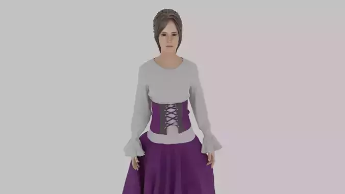 Woman wearing corset and skirt