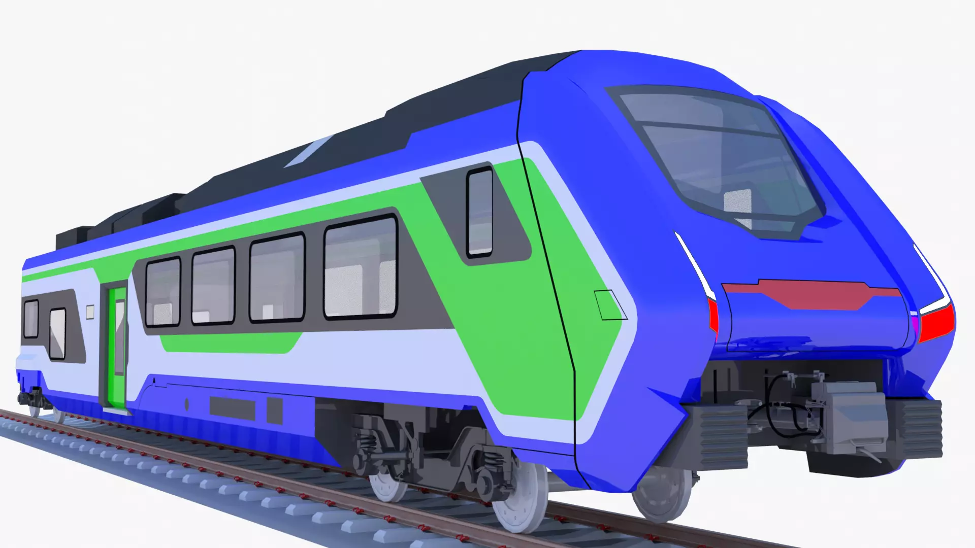 Hitachi HTR 412 locomotive exterior 3D model