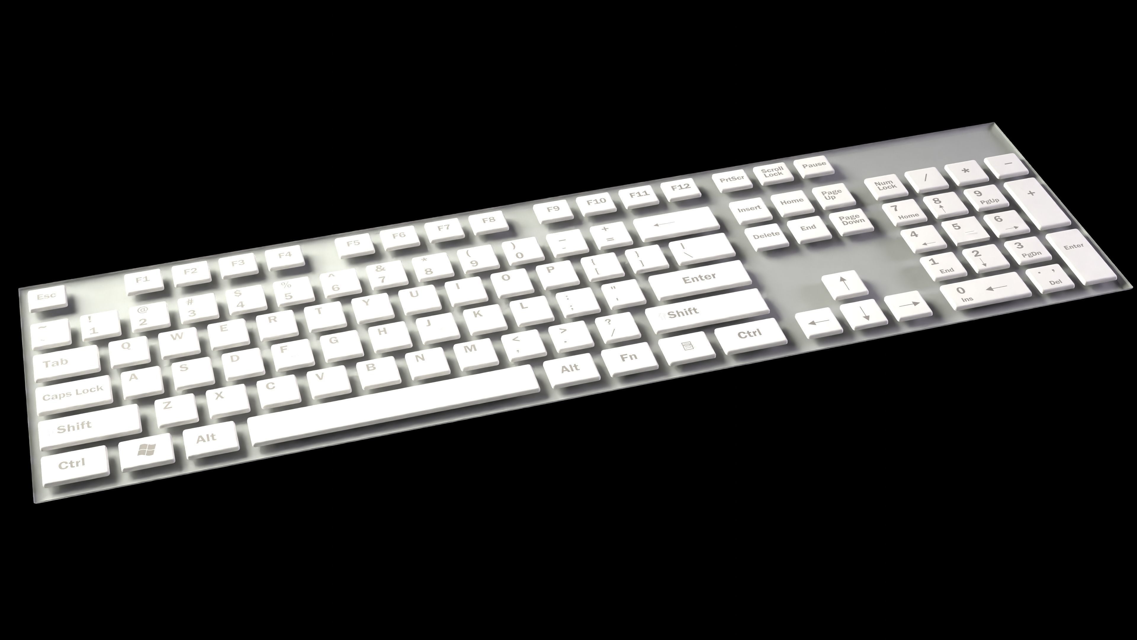 Animated customizable keyboard automatic RGB typing animation Low-poly 3D model_9