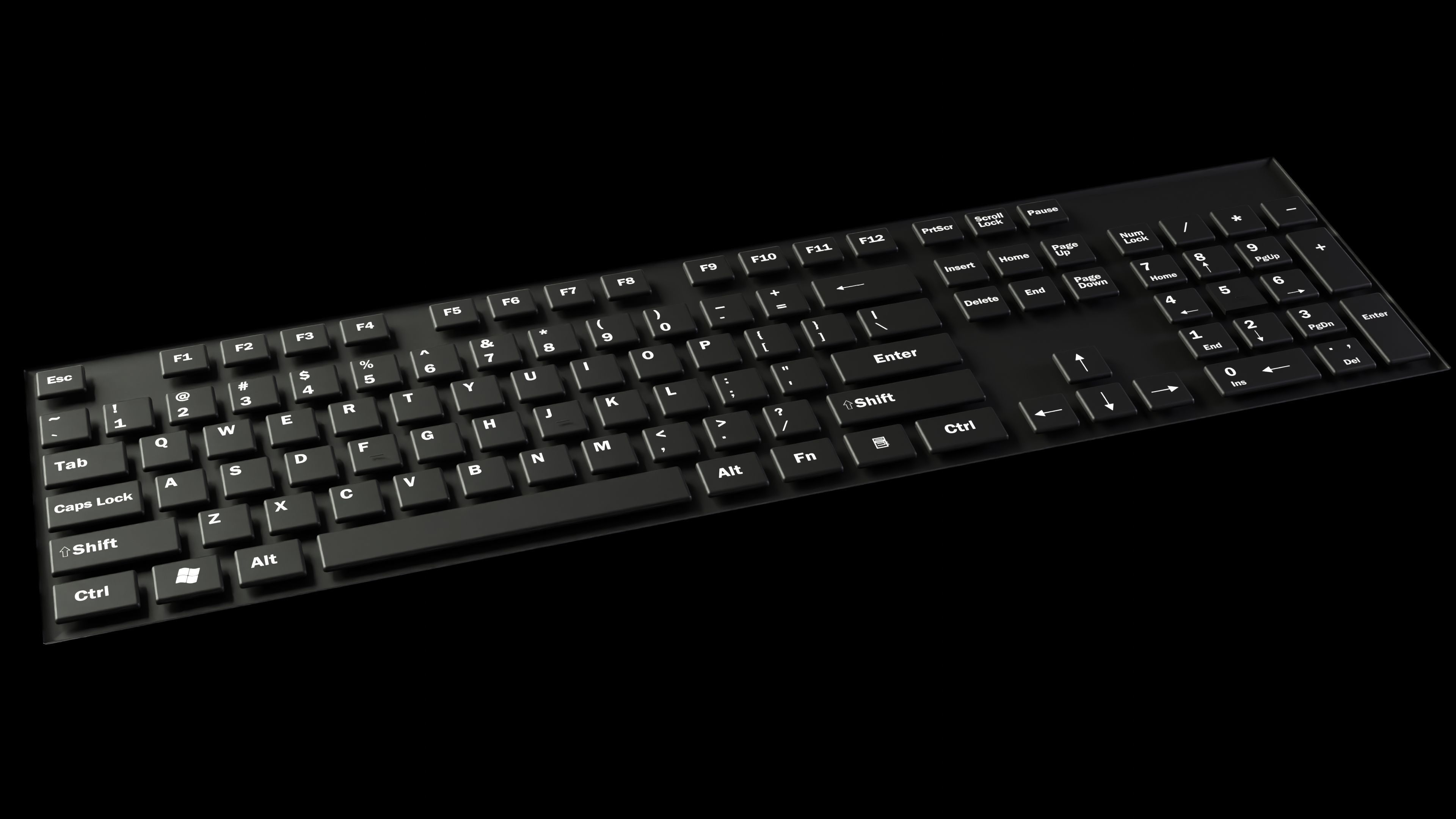 Animated customizable keyboard automatic RGB typing animation Low-poly 3D model_10