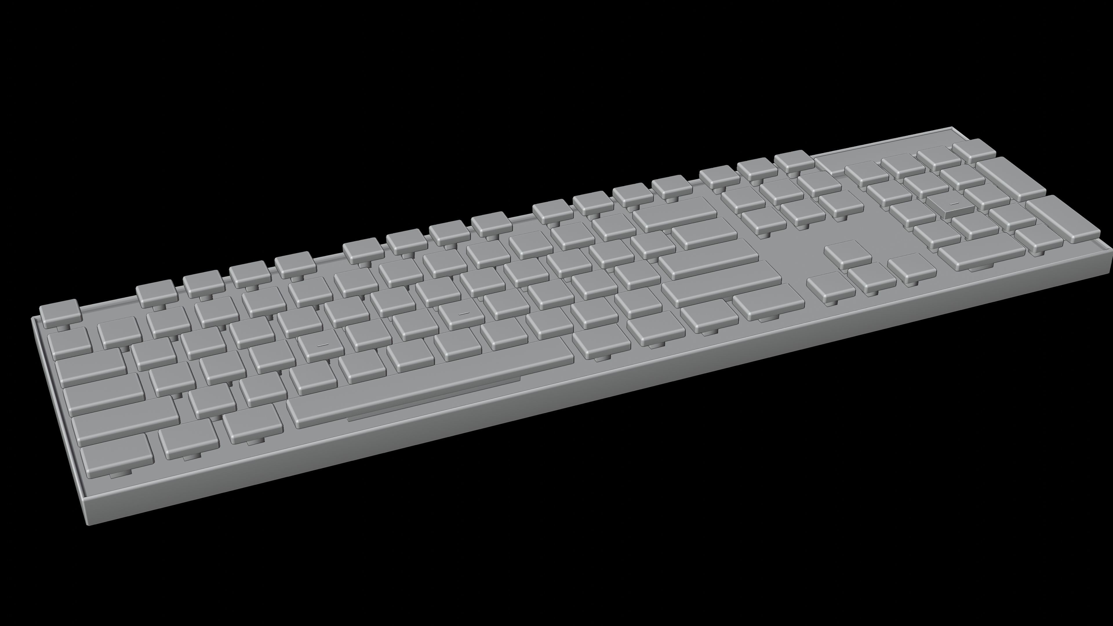 Animated customizable keyboard automatic RGB typing animation Low-poly 3D model_5