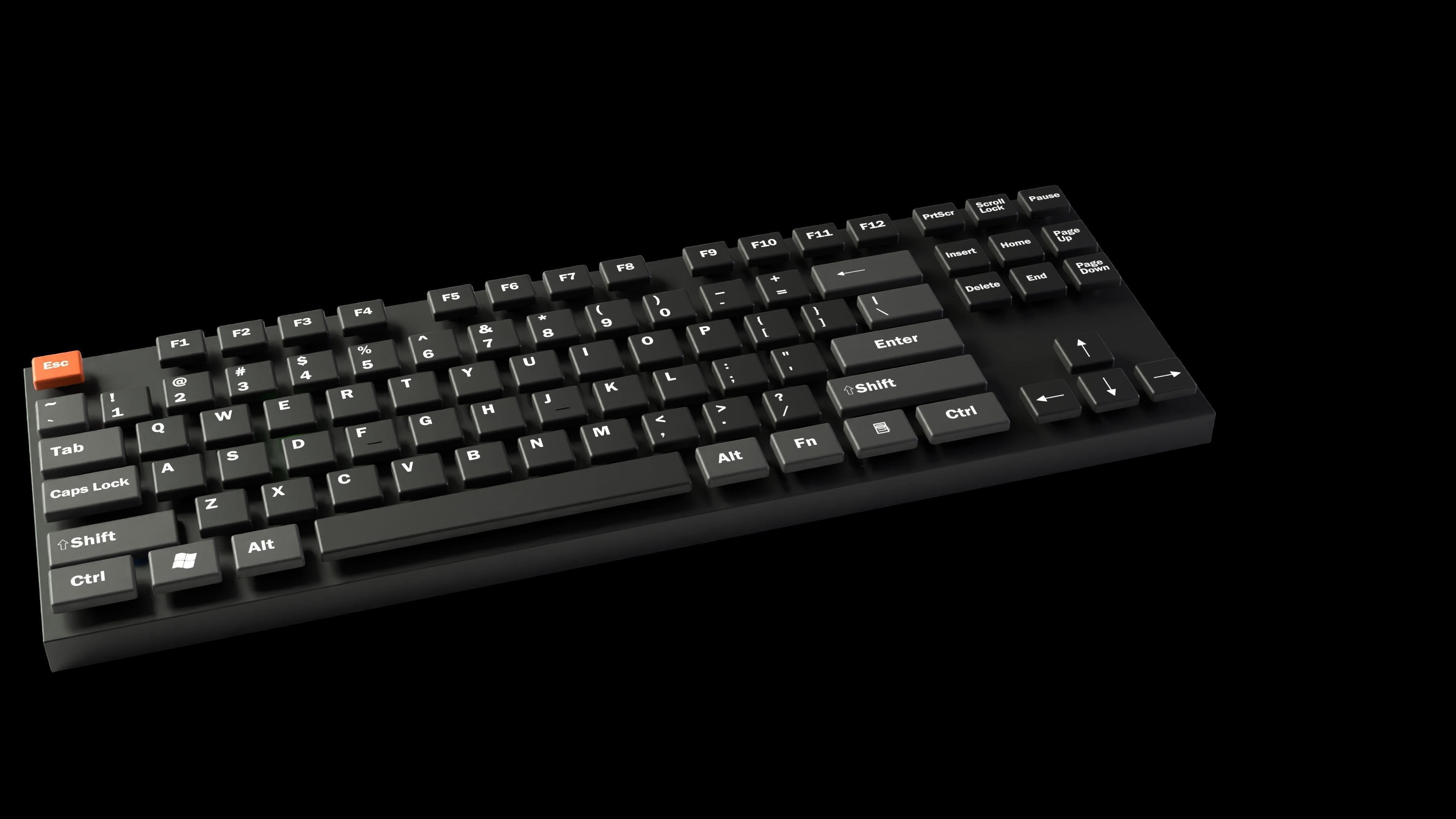 Animated customizable keyboard automatic RGB typing animation Low-poly 3D model_8