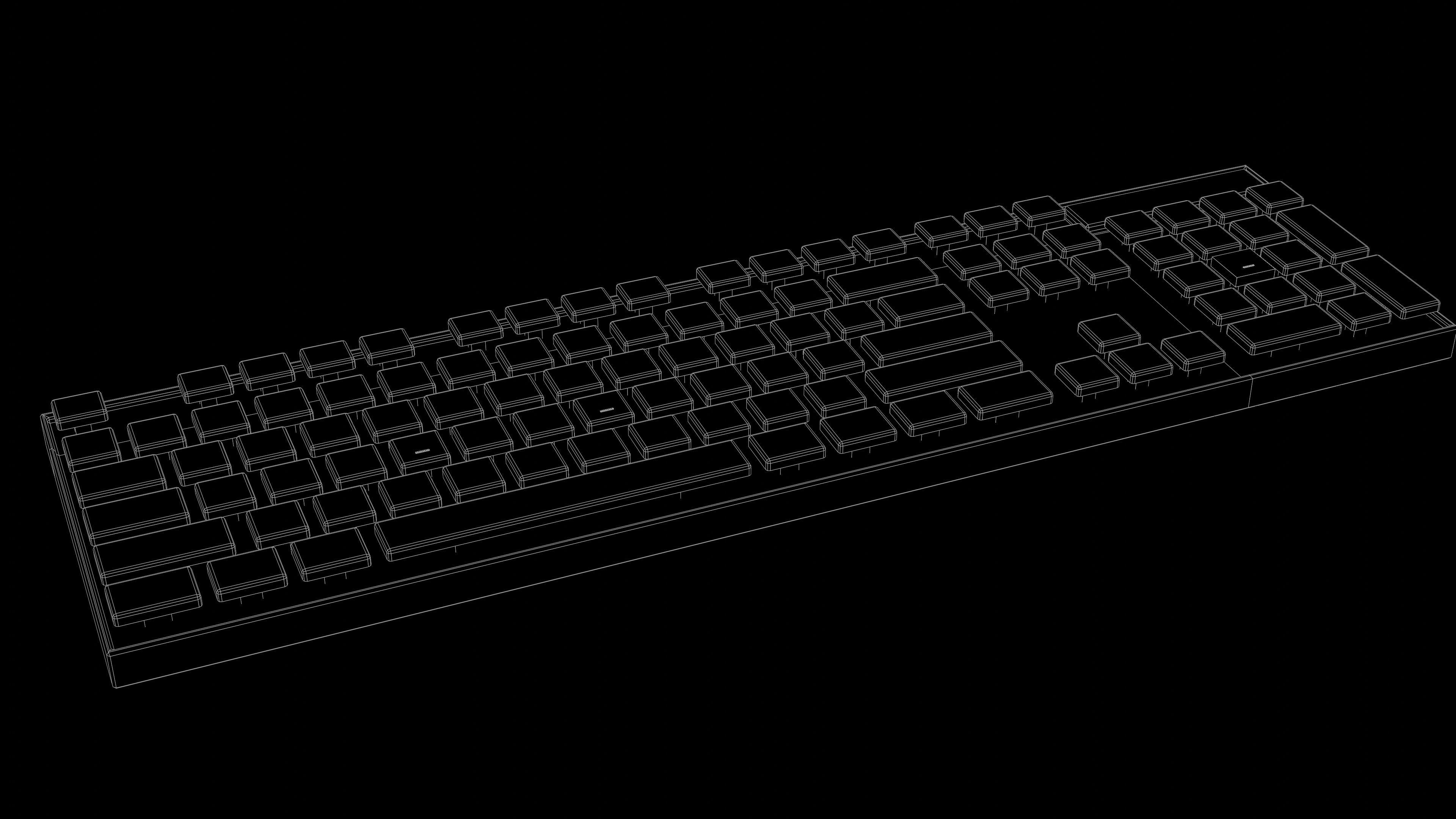 Animated customizable keyboard automatic RGB typing animation Low-poly 3D model_6