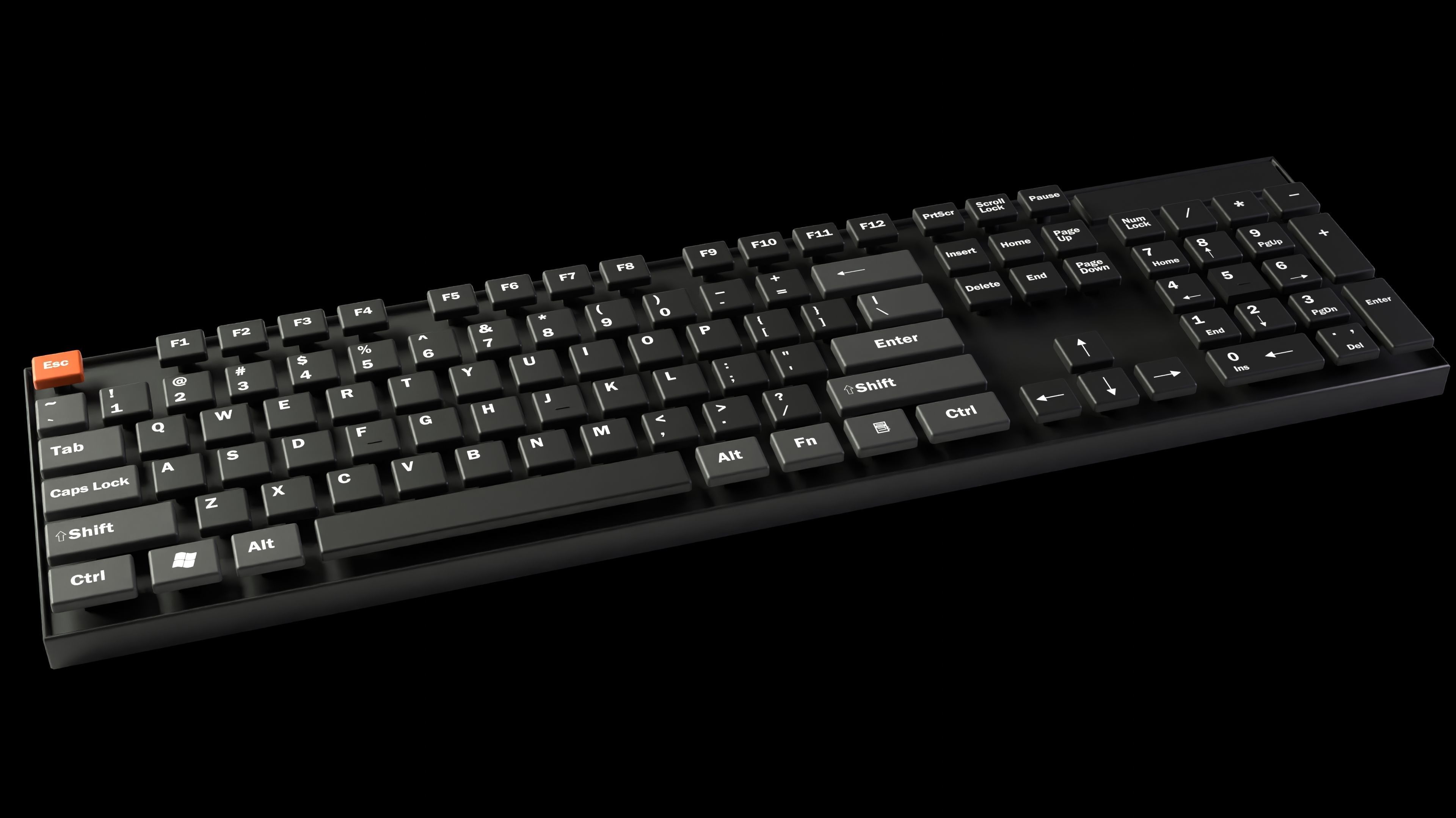 Animated customizable keyboard automatic RGB typing animation Low-poly 3D model_3