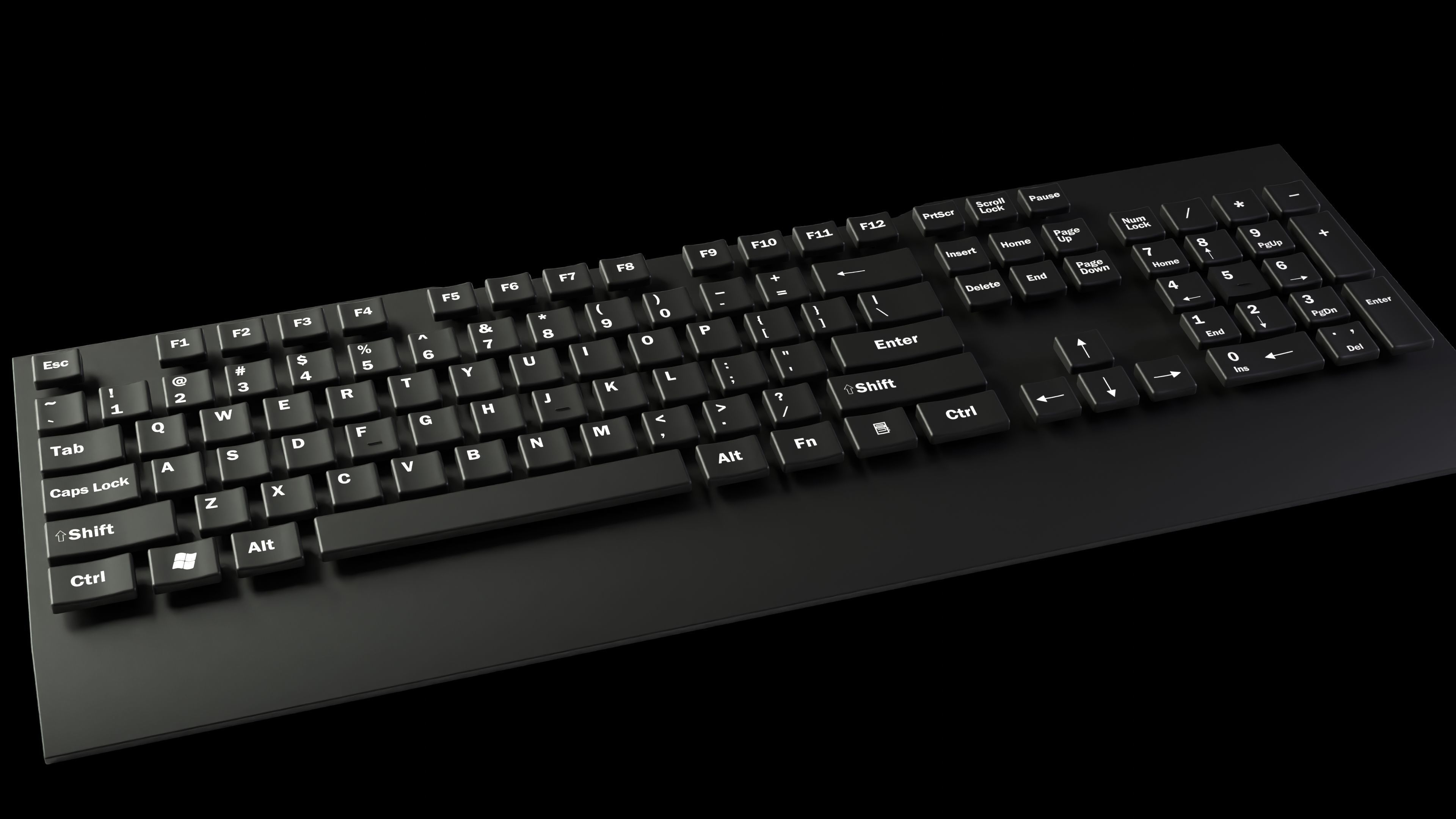 Animated customizable keyboard automatic RGB typing animation Low-poly 3D model_14