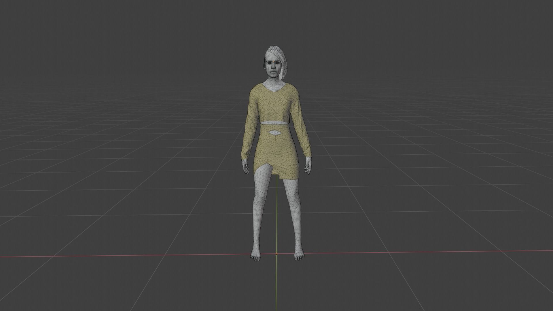 Woman in sweater and shorts 3D model_8