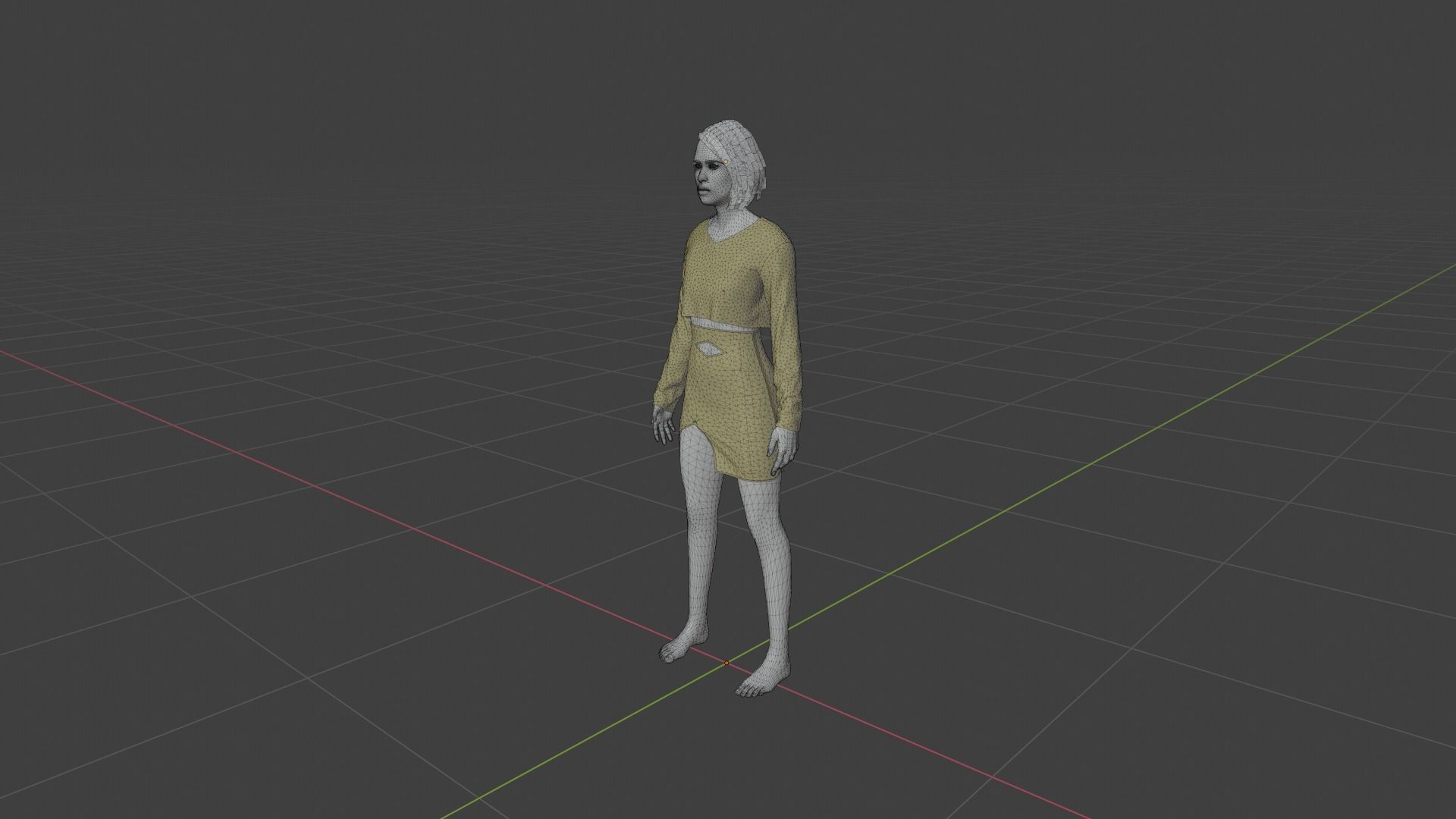 Woman in sweater and shorts 3D model_9
