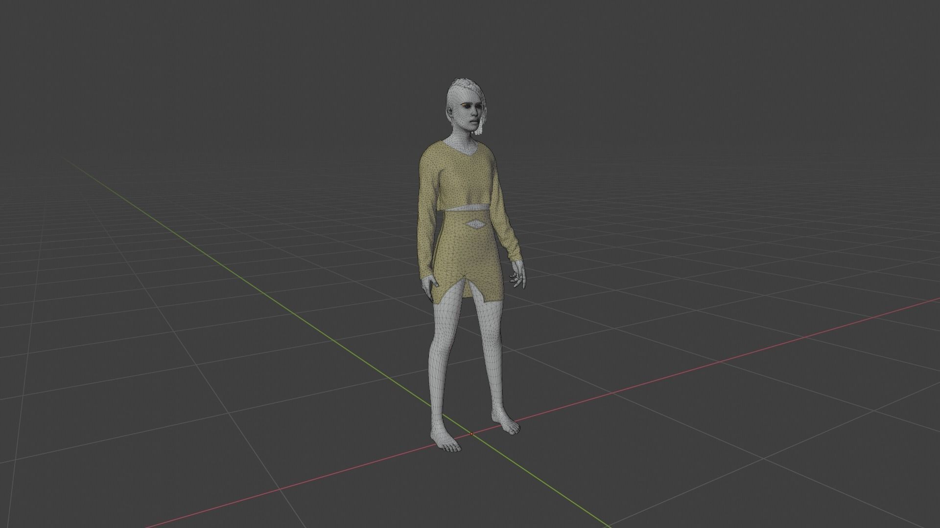 Woman in sweater and shorts 3D model_7