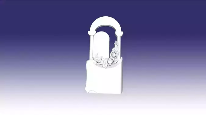 tombstone ark with rose 31 3D model