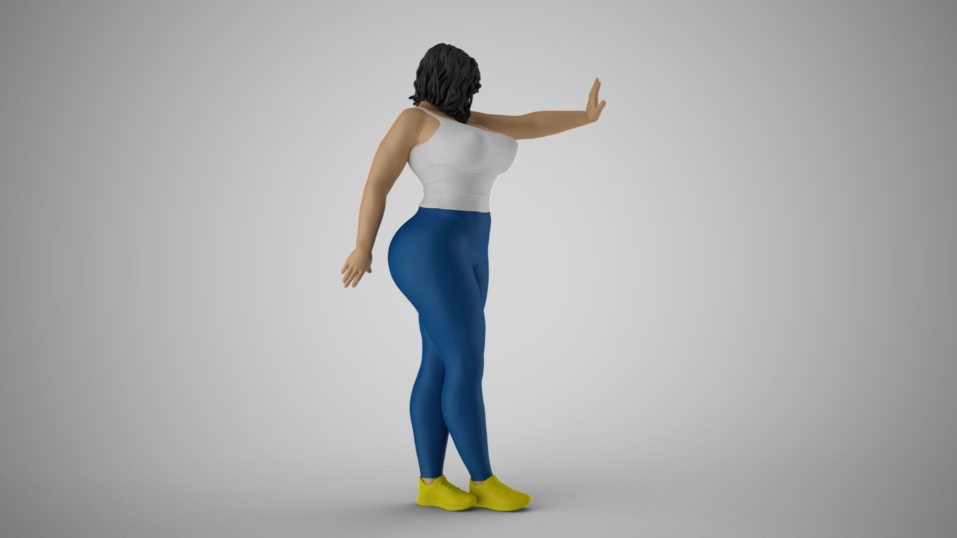 Woman Making Stop Gesture 3D print model_7