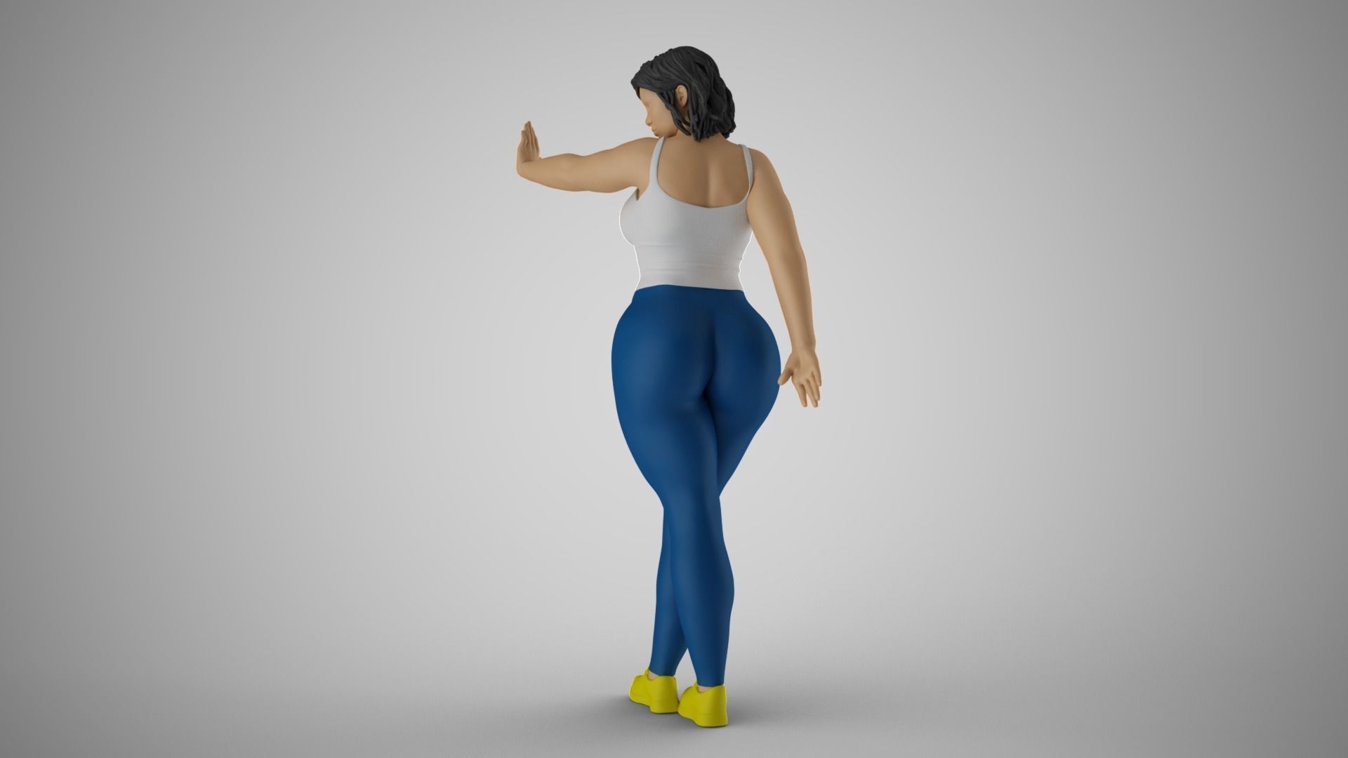 Woman Making Stop Gesture 3D print model_10