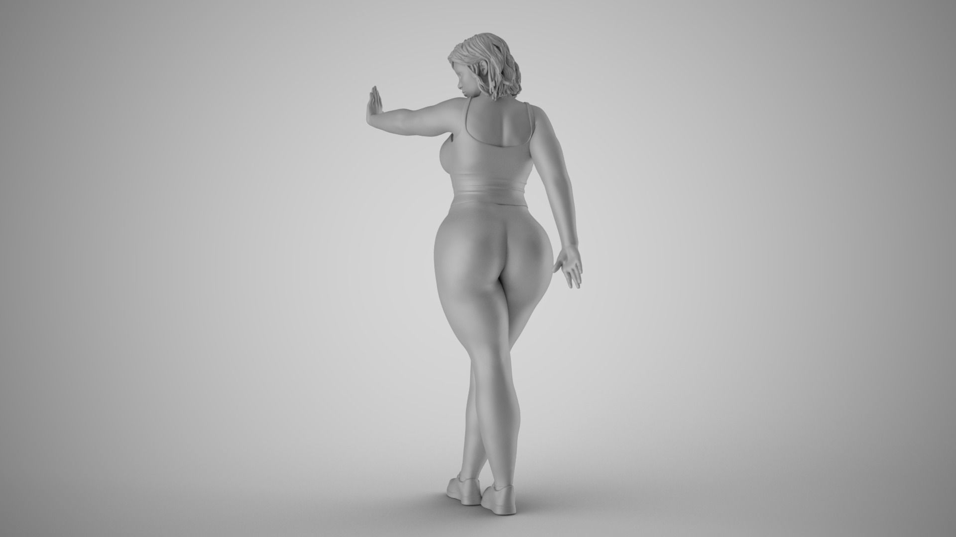 Woman Making Stop Gesture 3D print model_1