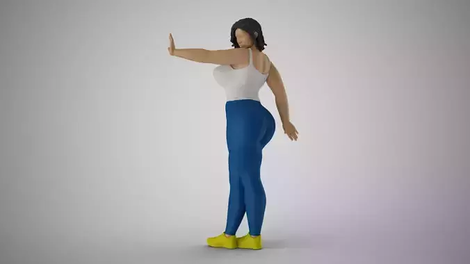 Woman Making Stop Gesture 3D print model