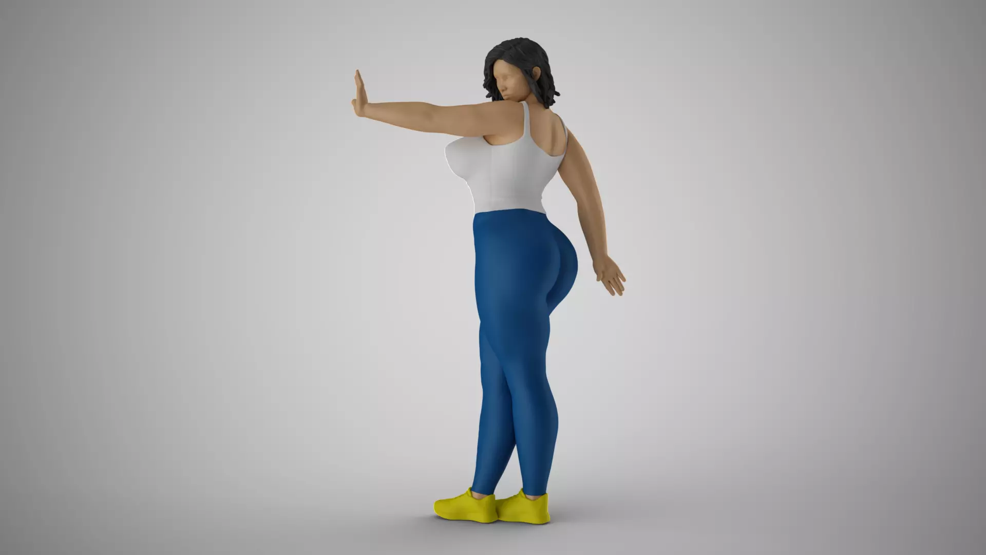 Woman Making Stop Gesture 3D print model_0