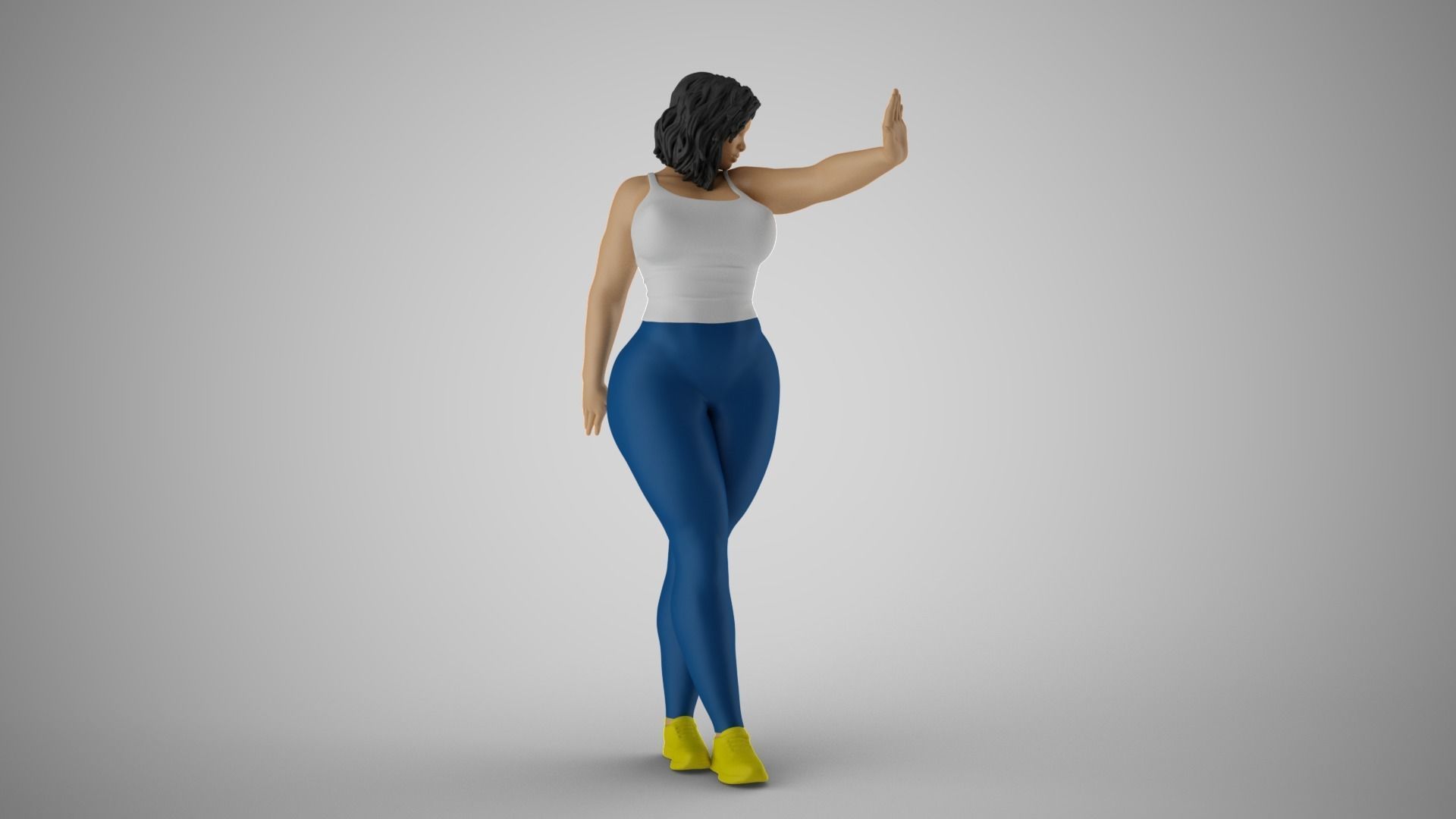 Woman Making Stop Gesture 3D print model_6