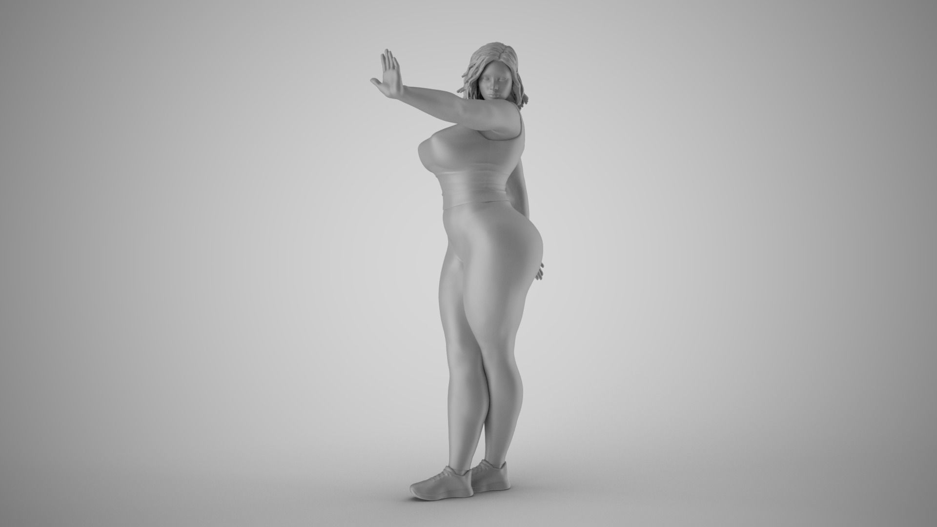 Woman Making Stop Gesture 3D print model_3