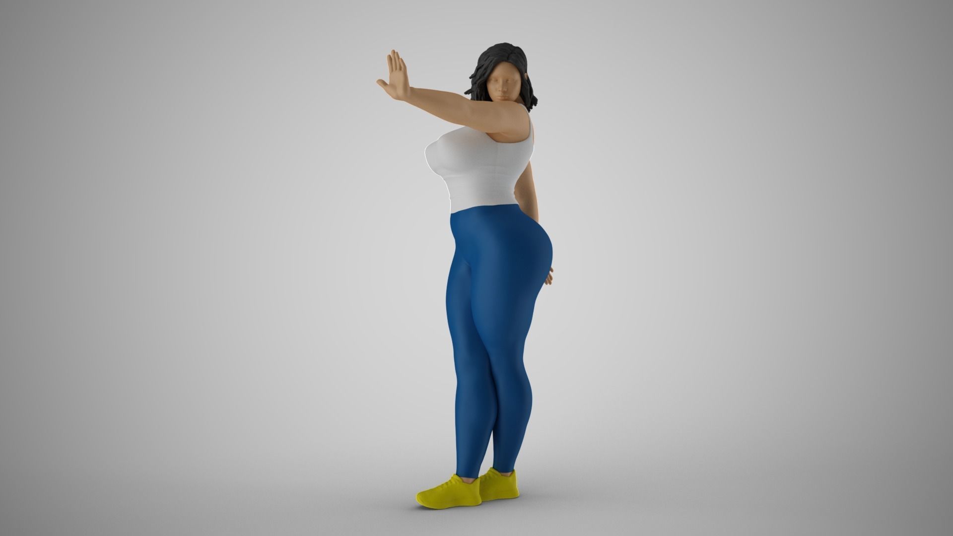 Woman Making Stop Gesture 3D print model_4