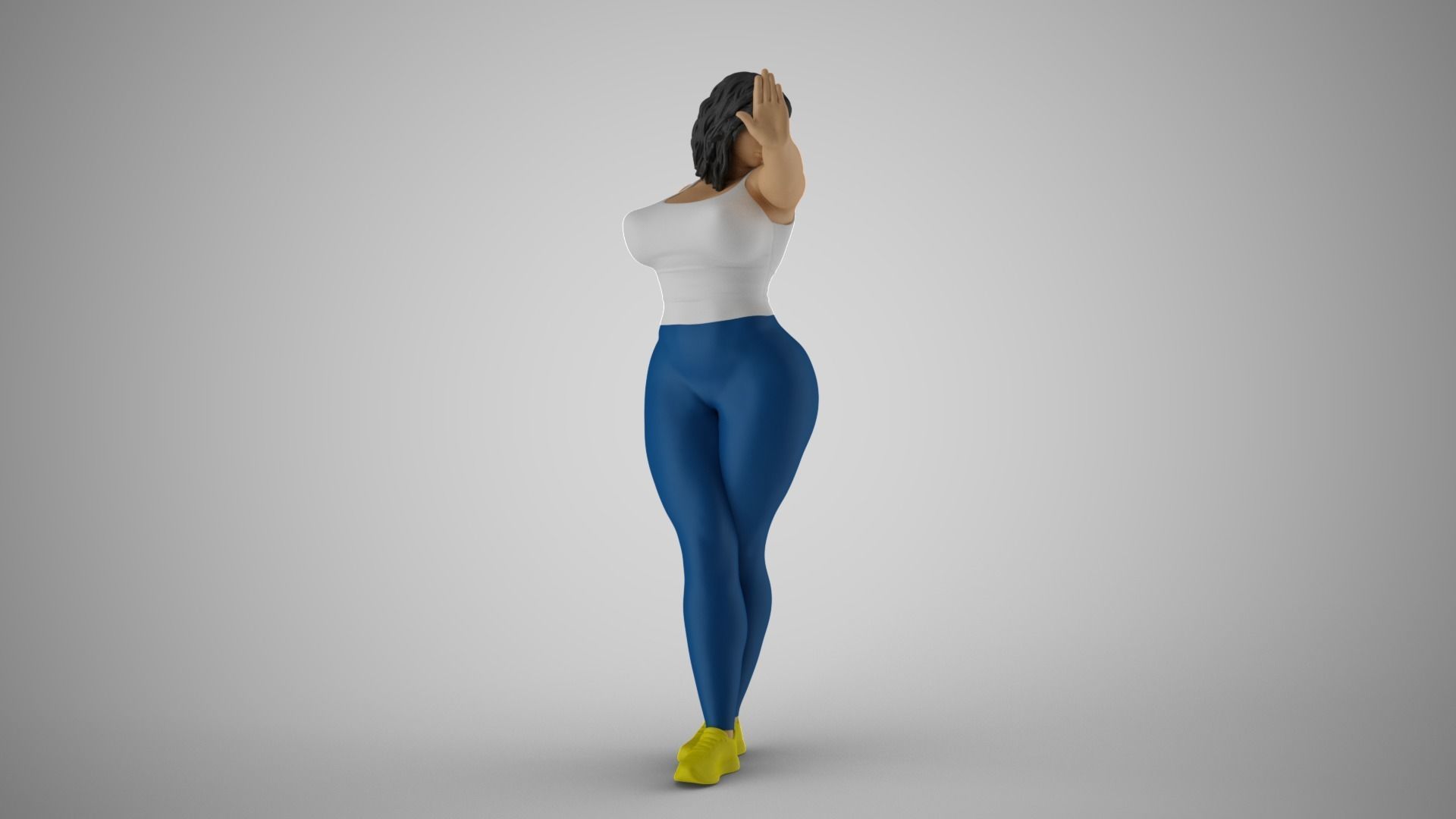 Woman Making Stop Gesture 3D print model_5