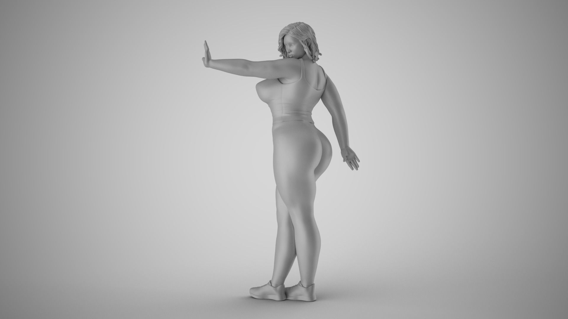 Woman Making Stop Gesture 3D print model_2