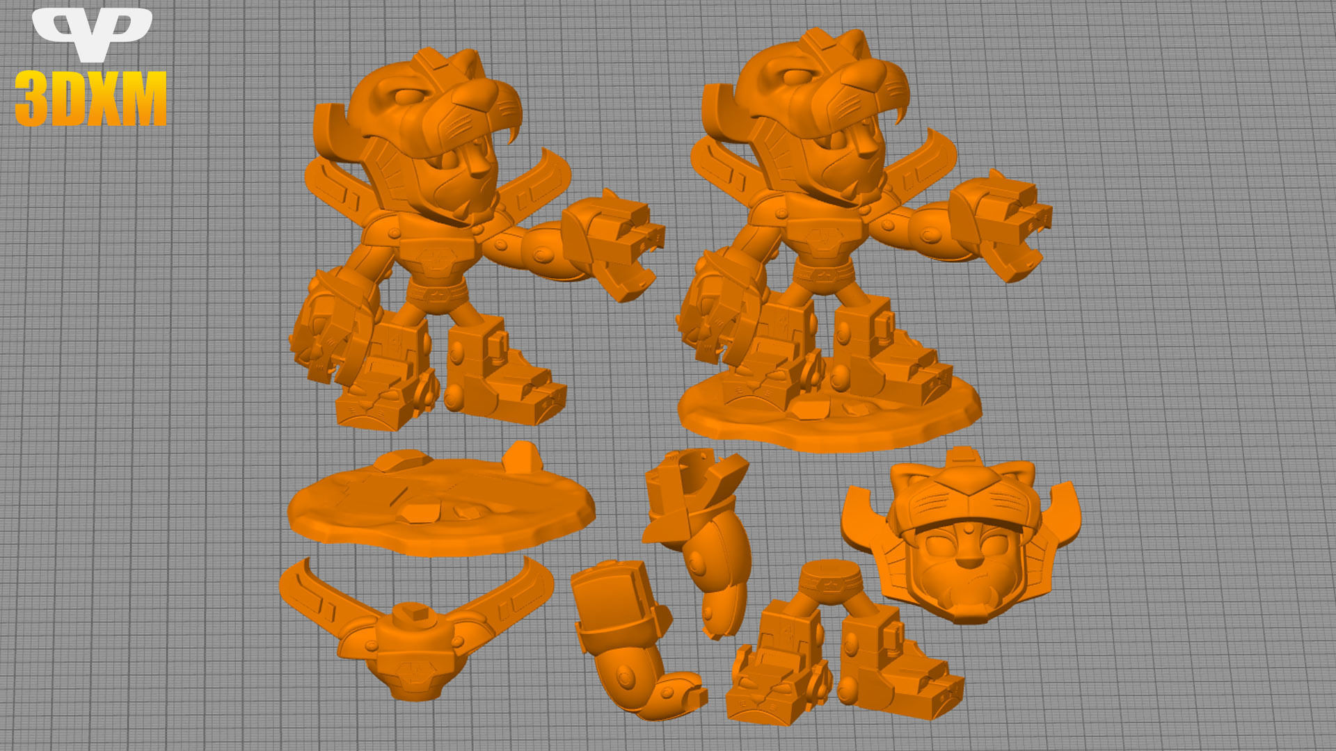 Voltron Chibi STL for 3D Printing ChibiSTL 3DXM 3D print model_1