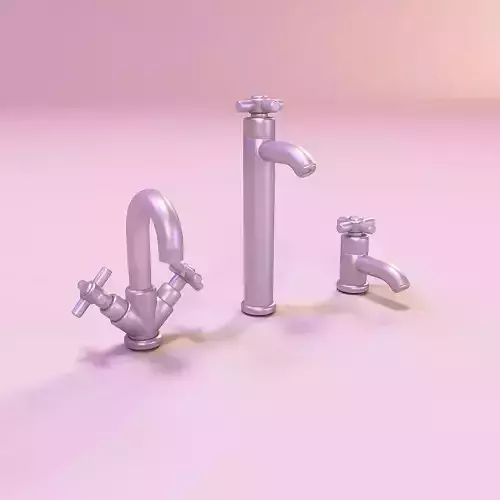 Miniature dollhouse furniture bathroom Faucet set 3D print model