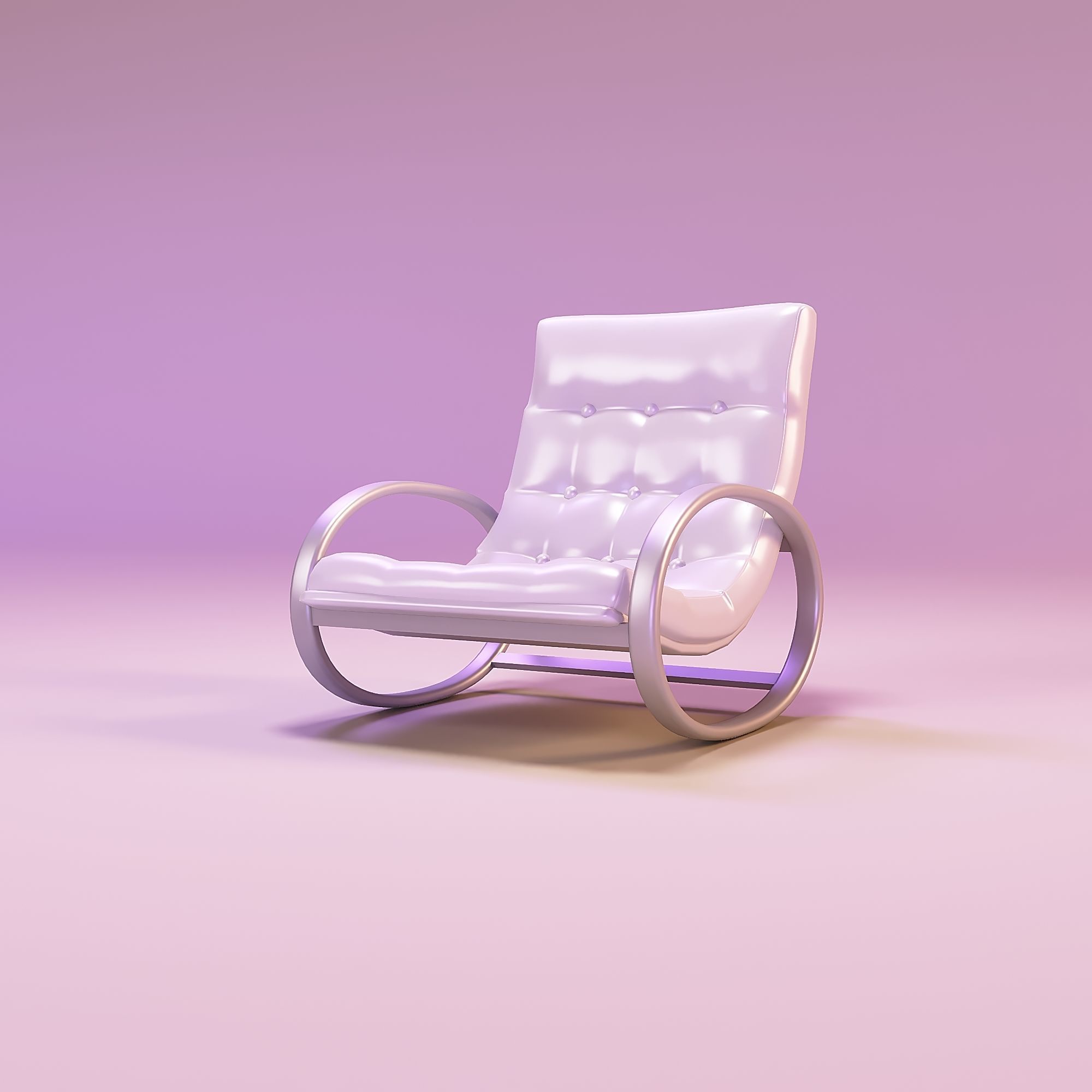 Miniature dollhouse furniture rocking chair 3D print model_1