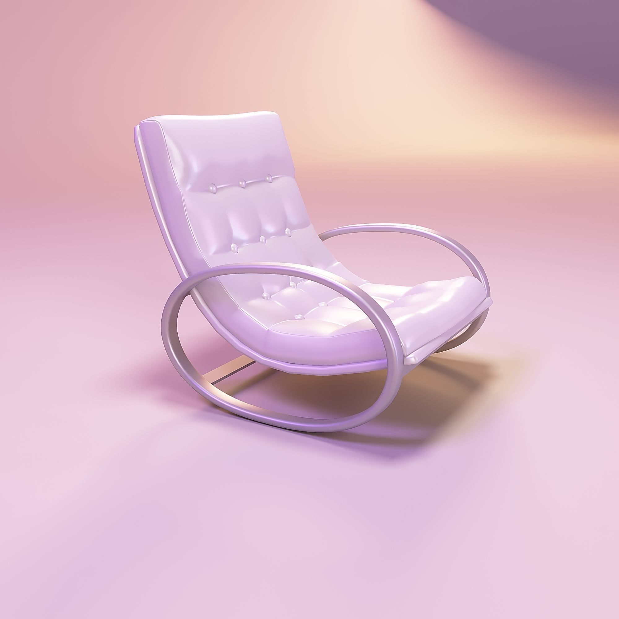 Miniature dollhouse furniture rocking chair 3D print model_2