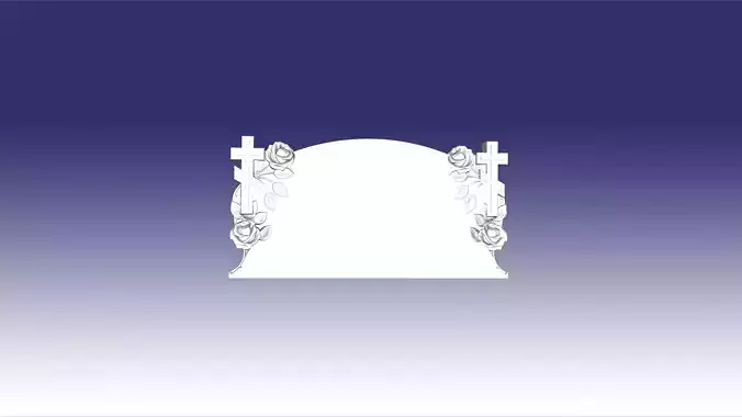 double tombstone with roses and cross 63