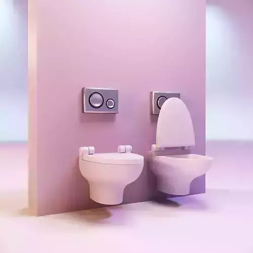 Miniature dollhouse furniture toilet with opening lid