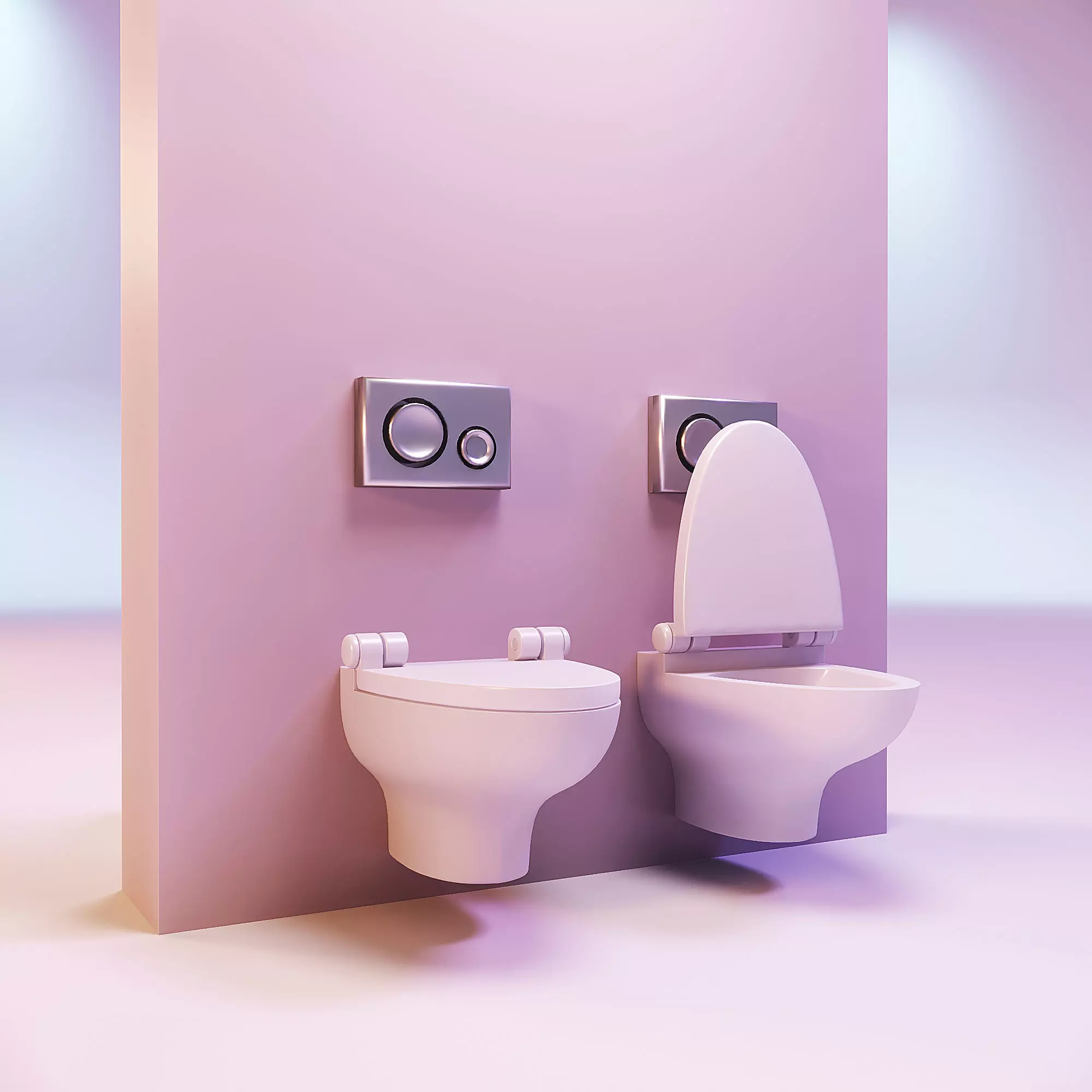 Miniature dollhouse furniture toilet with opening lid 3D print model_0