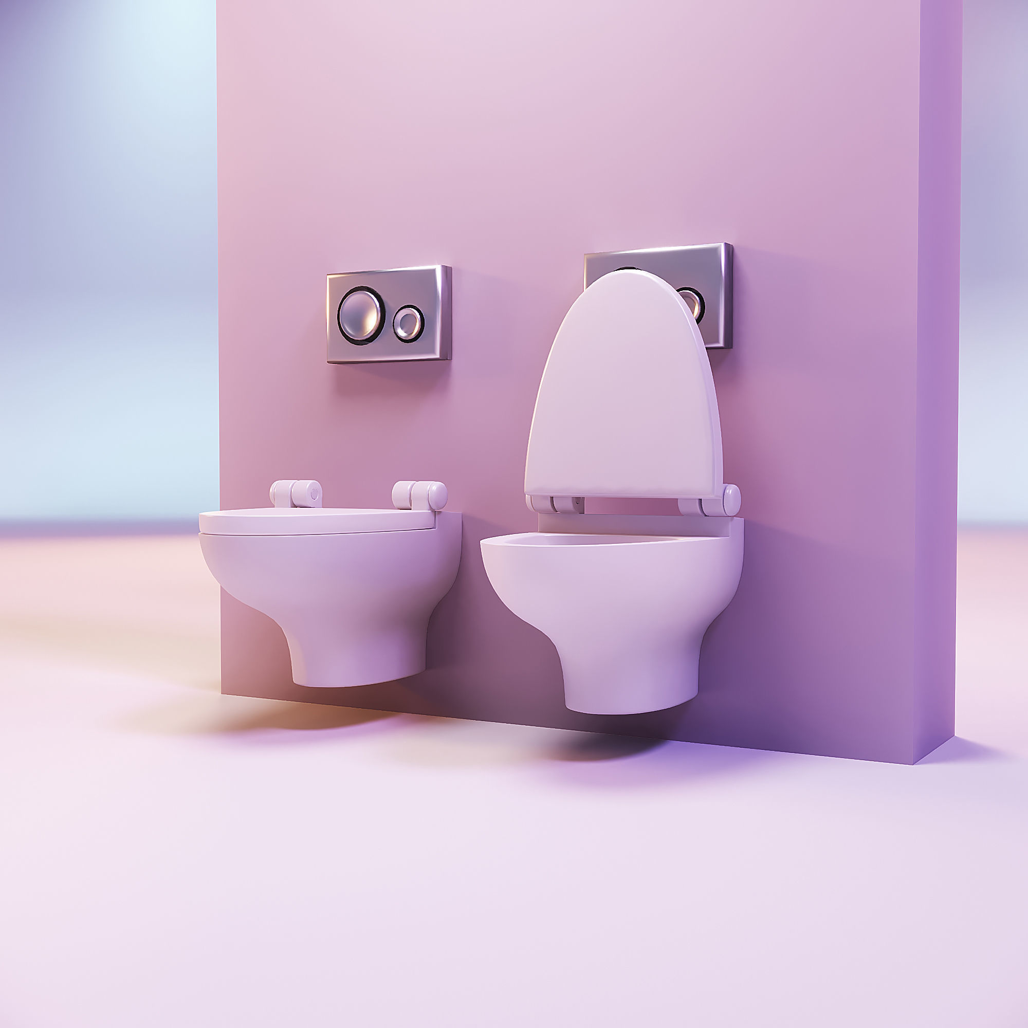 Miniature dollhouse furniture toilet with opening lid 3D print model_1