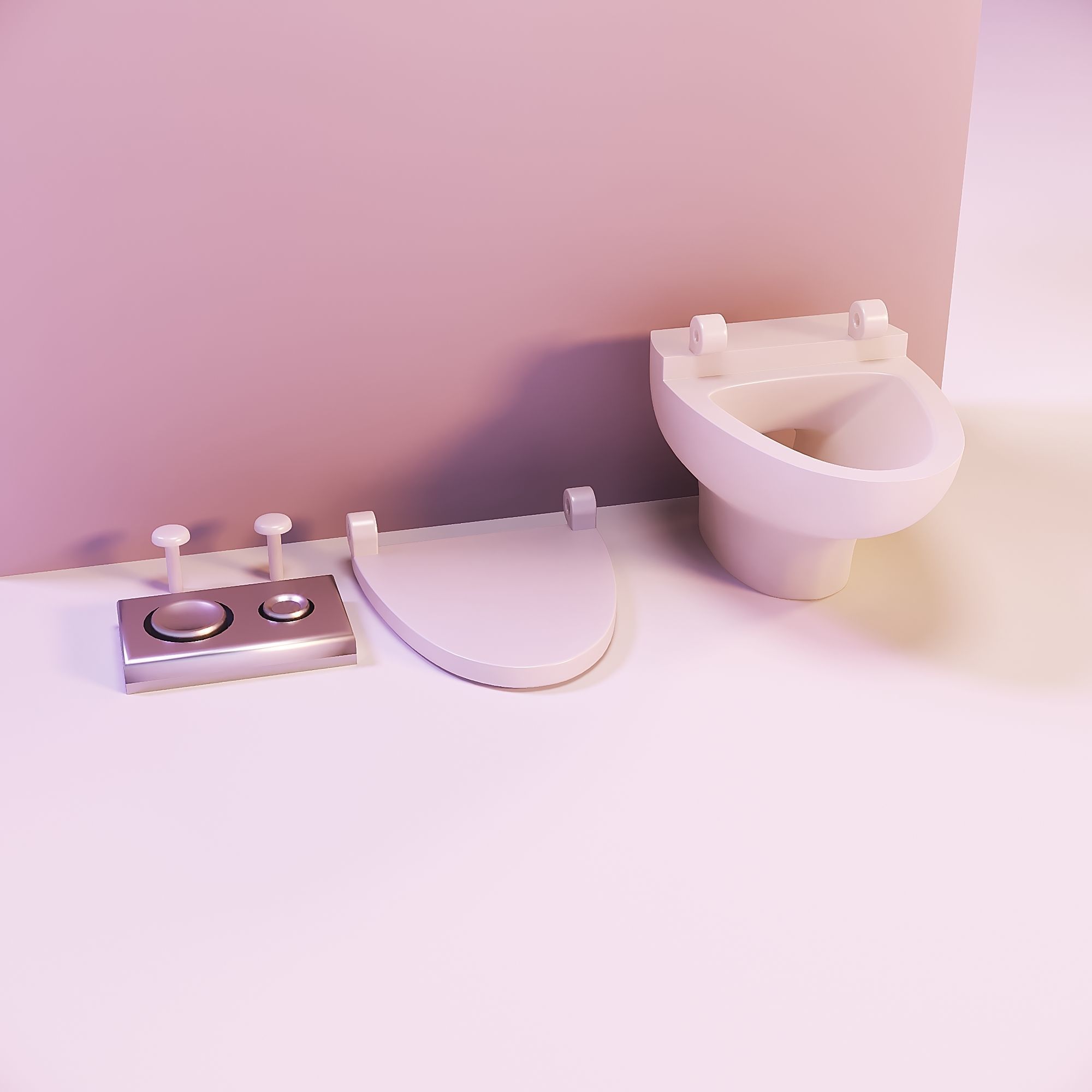Miniature dollhouse furniture toilet with opening lid 3D print model_4