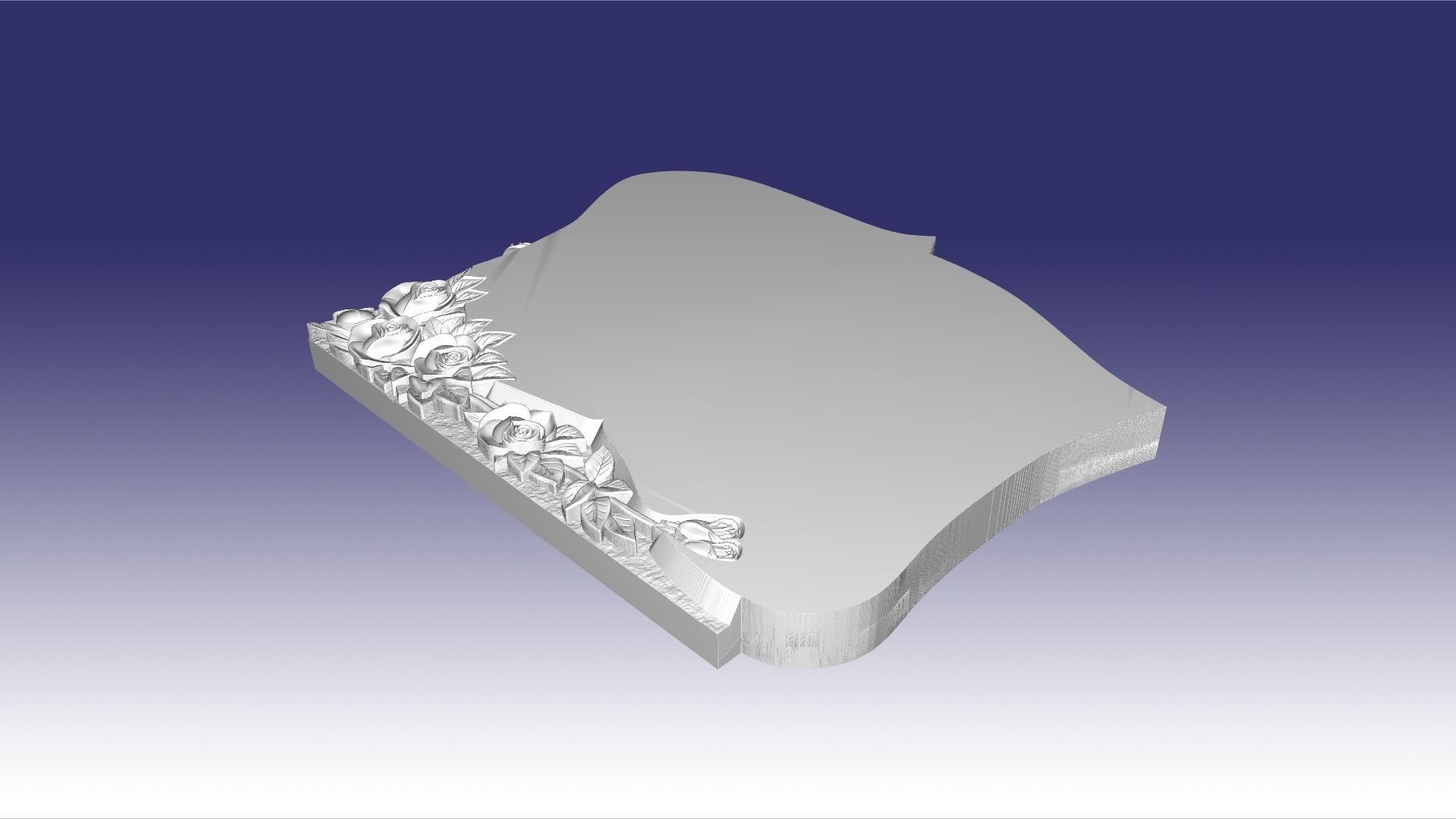 tombstone with roses 68 3D model_2