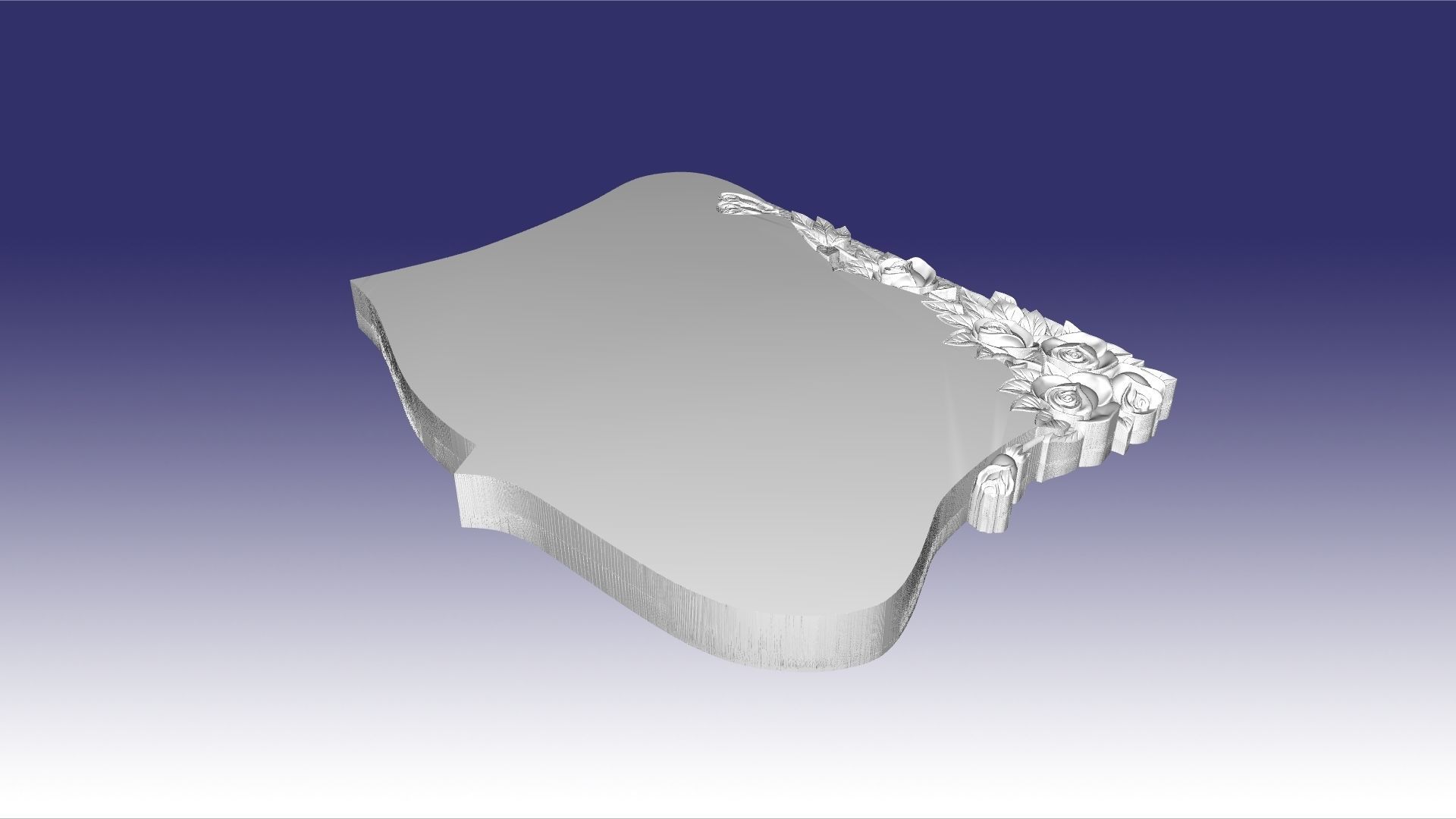 tombstone with roses 68 3D model_4