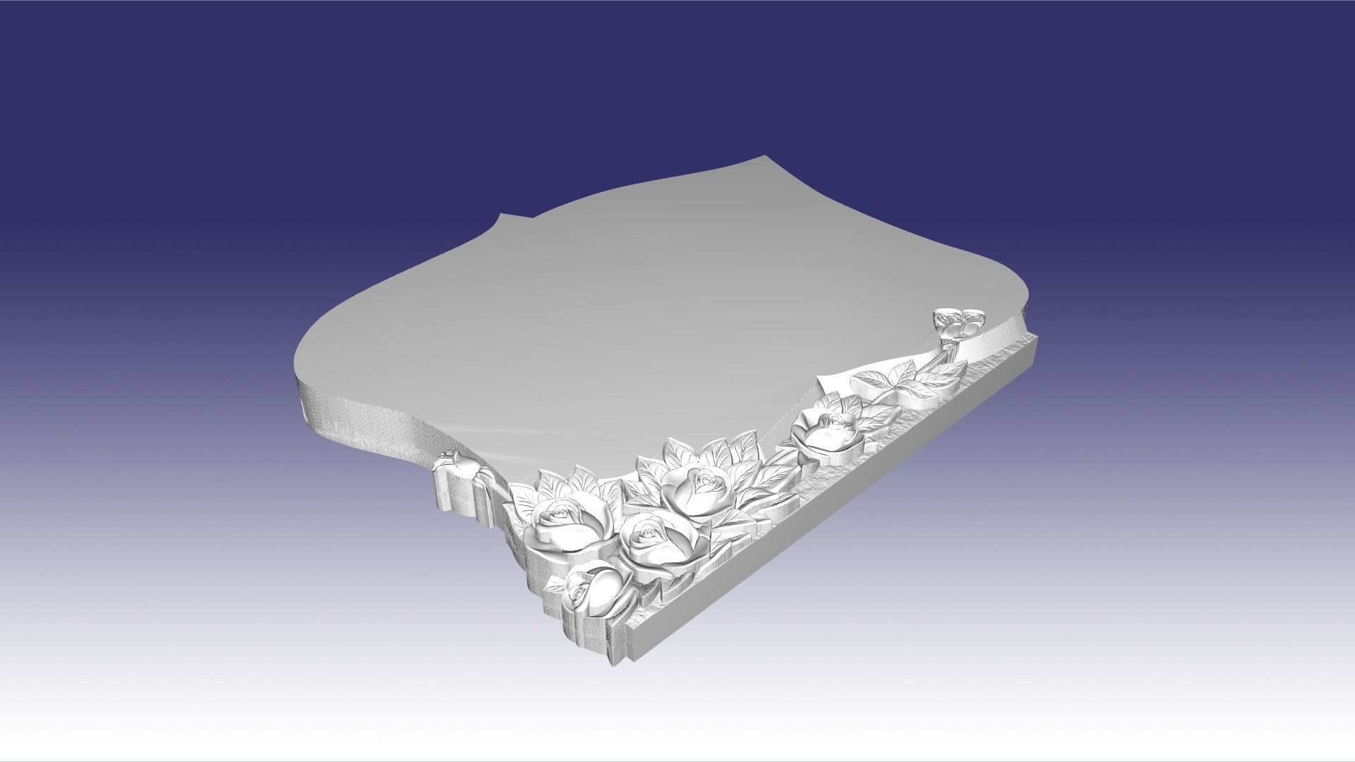 tombstone with roses 68 3D model_1