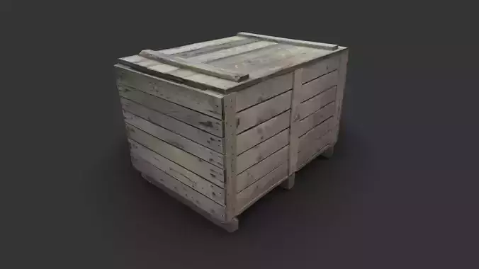 wooden box Low-poly 3D model