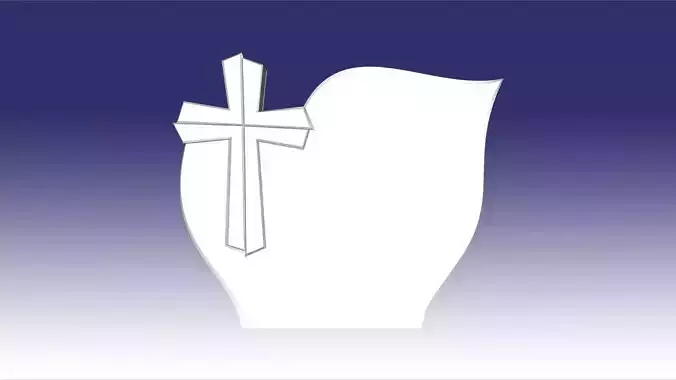 3d headstone model partly cross