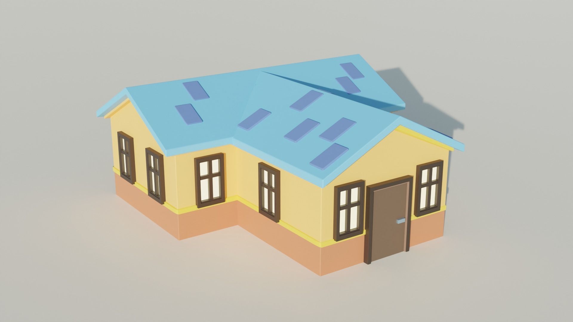 Small houses Low-poly 3D model cartoon stylized Low-poly 3D model_8
